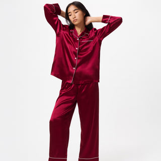 PYJAMA PRUNE 100 % SOIE DE MÛRIER 22 MM – CONFORT, BEAUTÉ & SOMMEIL RÉPARATEUR