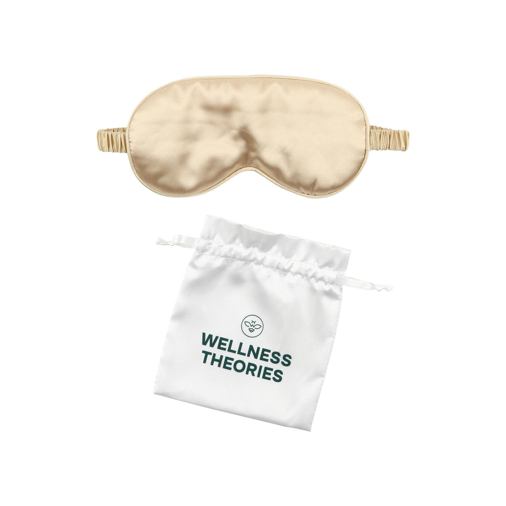 Masque de Nuit en Soie 19 mm champagne – 100 % Soie de Mûrier – Soin du Regard & Sommeil Réparateur – Douceur, Opacité & Confort Absolu
