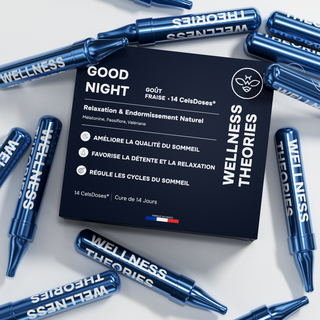 GOOD NIGHT – Shot Sommeil Goût Fraise – Plantes Apaisantes – Nuit Réparatrice – Unidoses Buvables – Made in France