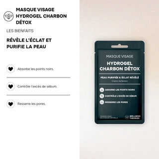 MASQUE HYDROGEL CHARBON DÉTOX - PEAU PURIFIÉ & ÉCLAT RÉVÉLÉ - KOREAN COSMETIC RESEARCH