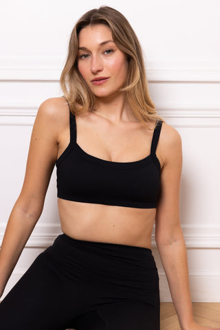 WELLNESS THEORIES – ENSEMBLE NOIR LEGGING & BRASSIÈRE BALLET – ÉLÉGANCE SCULPTANTE