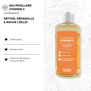 EAU MICELLAIRE VITAMINE C 300 ML - NETTOIE, DÉMAQUILLE & RAVIVE L'ÉCLAT - KOREAN COSMETIC RESEARCH