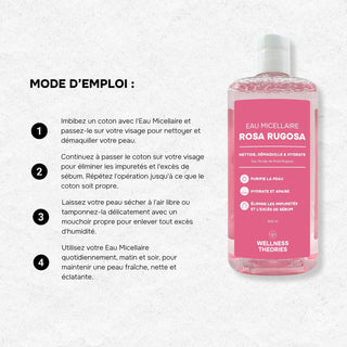 EAU MICELLAIRE ROSA RUGOSA 300 ML - NETTOIE, DÉMAQUILLE & HYDRATE - KOREAN COSMETIC RESEARCH