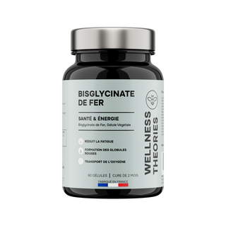 FER BISGLYCINATE – Énergie, Immunité & Fatigue – 60 Gélules Vegan – Cure de 2 Mois  – Made in France