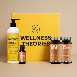 BOX Énergie – L’Alliance Énergie : Compléments + Aromathérapie + Gel Douche Vivifiant - Booster Pour le Corps et l'Esprit - Made In France