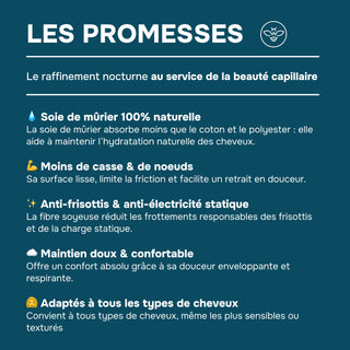 Nachtritual in Seide Blau – Mütze, Maske und Haargummis