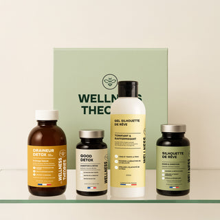 BOX Slim & Detox – Détox Minceur In & Out Complément Drainant + Gel Silhouette Raffermissant – Pour Un Ventre Plus Plat, Une Peau Plus Lisse & Une Légèreté Retrouvée – Made in France