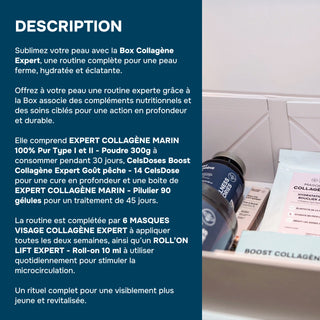 BOX Collagène Expert – Rituel Beauté Intégral : Complément Collagène + Soin Visage Pour Révéler l’Éclat et La Fermeté - Made In France