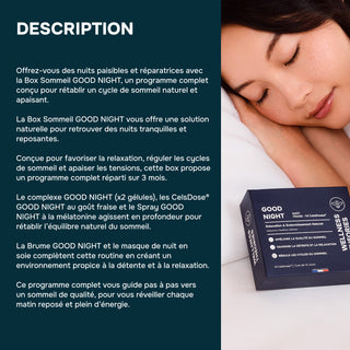 BOX Good Night – Rituel Sommeil Profond & Naturel - Spray Buccal à la Mélatonine + Roll-On Relaxant – Pour S’endormir Rapidement, Lutter Contre les Réveils Nocturnes & Se Réveiller Apaisé – Made in France