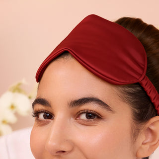 Masque de Nuit en Soie 19 mm prune – 100 % Soie de Mûrier – Soin du Regard & Sommeil Réparateur – Douceur, Opacité & Confort Absolu