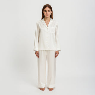 PYJAMA IVOIRE 100 % SOIE DE MÛRIER 22 MM – CONFORT, BEAUTÉ & SOMMEIL RÉPARATEUR