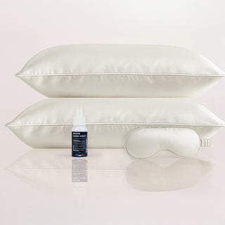 ÉLÉGANCE NOCTURNE IVOIRE - MASCHERA NOTTE, 2X FEDERE + NEBBIA DELLA BUONA NOTTE - SONNO RISTORATORE, BELLEZZA E MORBIDEZZA