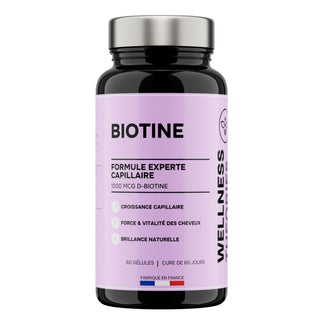 Biotine – Vitamine B8 | Formule Experte Capillaire – 60 gélules - Made in France