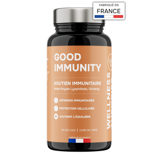 GOOD IMMUNITY – Défenses Naturelles, Vitalité & Résistance – Gelée Royale, Ginseng, Échinacée & Zinc – 60 Gélules – Cure de 1 Mois – Made in France
