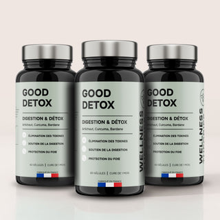 Pack x3 GOOD DETOX – Drainage, Digestion & Éclat de la Peau – Action Détox Globale – Cure de 3 Mois – Made in France