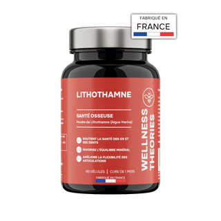 LITHOTHAMNE – Calcium Marin 100 % Naturel – Santé Osseuse, Minéralisation & Équilibre Acido-Basique – 392 mg de Calcium / Jour – 90 Gélules – Cure de 1 Mois – Made in France