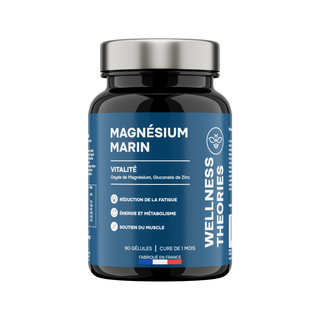 MAGNÉSIUM MARIN – Fatigue, Stress & Équilibre Nerveux – 90 Gélules – Cure de 1 Mois – Made in France