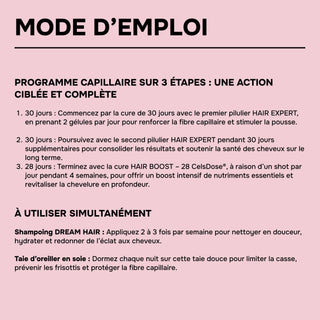 BOX Cheveux HAIR EXPERT – Force, Pousse & Hydratation: Compléments Capillaires + Shampoing Expert Pour Cheveux Sublimés de l’Intérieur et de l’Extérieur – Résultats Visibles Dès 3 Semaines – Made in France