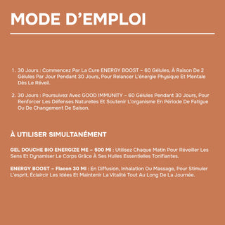 Box Energie Ritual – L’Alliance Énergie : Compléments + Aromathérapie + Gel Douche Vivifiant - Booster Pour le Corps et l'Esprit - Made In France