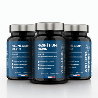 Pack x3 MAGNÉSIUM MARIN – Fatigue, Stress & Équilibre Nerveux – Cure de 3 mois - Made in France