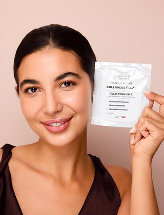 MASQUE VISAGE COLLAGÈNE ÉCLAT – Collagène & Acide Hyaluronique, Aloe Vera – Repulpant, Apaisant & Éclat Immédiat – Made in France