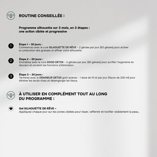BOX Slim & Detox – Détox Minceur In & Out Complément Drainant + Gel Silhouette Raffermissant – Pour Un Ventre Plus Plat, Une Peau Plus Lisse & Une Légèreté Retrouvée – Made in France