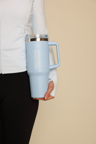 WELLNESS THEORIES - Insulated Mug with Straw 1.2L – Stainless Steel - Blue