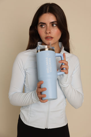 WELLNESS THEORIES - Insulated Mug with Straw 1.2L – Stainless Steel - Blue