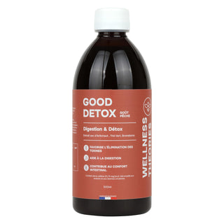GOOD DÉTOX – Saveur Pêche Thé Vert – Draineur Minceur & Ventre Plat – Détox Foie & Digestion – 99% Naturel – 500 ml – Made in France
