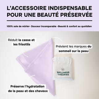 TAIE D’OREILLER EN SOIE DE MÛRIER 22MM LAVANDE PASTEL – 100% Naturelle – Anti-Rides, Préserve l’Hydratation & Limite la Casse des Cheveux – Luxe & Confort Nocturne