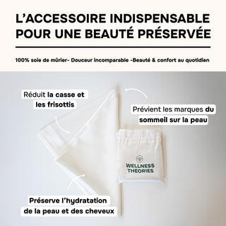 TAIE D’OREILLER EN SOIE DE MÛRIER 22MM IVOIRE – 100% Naturelle – Anti-Rides, Préserve l’Hydratation & Limite la Casse des Cheveux – Luxe & Confort Nocturne