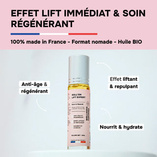 ROLL’ON LIFT EXPERT – Effet Lift Immédiat & Soin Régénérant – Huiles Bio Raffermissantes – Format Nomade – Made in France