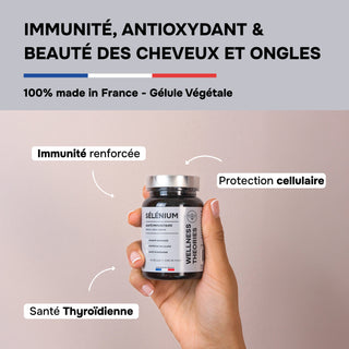 SÉLÉNIUM – Immunité, Antioxydant & Beauté des Cheveux et Ongles – 60 Gélules – Cure de 2 Mois – Made in France