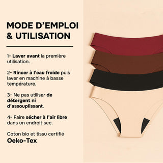 HARMONIA Nude – Culotte menstruelle lavable - confortable, absorbante et discrète