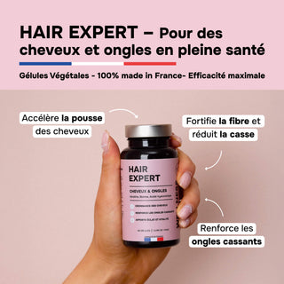Pack x3 HAIR EXPERT – Croissance, Force & Éclat des Cheveux – Kératine, Biotine, Zinc, Acide Hyaluronique & Vitamines –  Cure de 3 Mois – Made in France