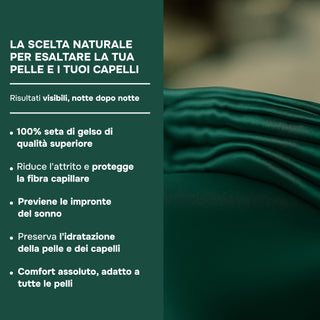 Confezione da 4 federe in seta di gelso 22 mm verde – 100% naturale – Antirughe, preservano l’idratazione e limitano la rottura dei capelli – Lusso & comfort notturno