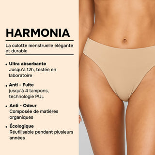 HARMONIA Nude – Culotte menstruelle lavable - confortable, absorbante et discrète