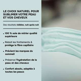 PACK 4 x TAIES D’OREILLER EN SOIE DE MÛRIER 22MM BLEU MENTHE – 100% Naturelle – Anti-Rides, Préserve l’Hydratation & Limite la Casse des Cheveux – Luxe & Confort Nocturne