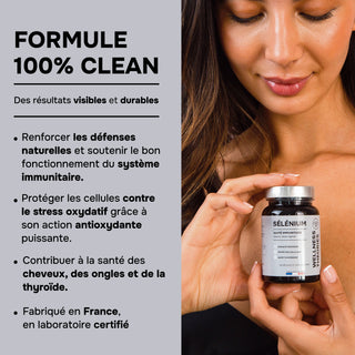 SÉLÉNIUM – Immunité, Antioxydant & Beauté des Cheveux et Ongles – 60 Gélules – Cure de 2 Mois – Made in France