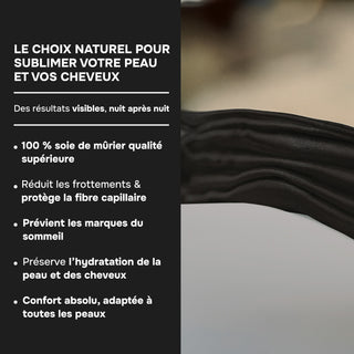 TAIE D’OREILLER EN SOIE DE MÛRIER 22MM NOIRE – 100% Naturelle – Anti-Rides, Préserve l’Hydratation & Limite la Casse des Cheveux – Luxe & Confort Nocturne