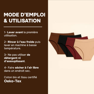 HARMONIA Chocolat – Culotte menstruelle lavable - confortable, absorbante et discrète