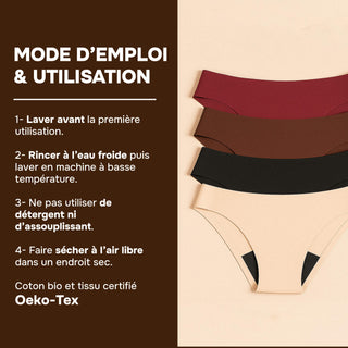 HARMONIA Chocolat – Culotte menstruelle lavable - confortable, absorbante et discrète