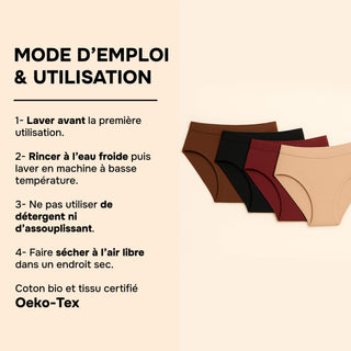 HARMONIA Nude – Culotte menstruelle lavable - confortable, absorbante et discrète