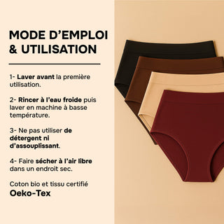HARMONIA Nude – Culotte menstruelle lavable - confortable, absorbante et discrète