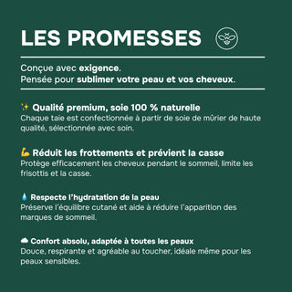 TAIE D’OREILLER EN SOIE DE MÛRIER 22MM VERT – 100% Naturelle – Anti-Rides, Préserve l’Hydratation & Limite la Casse des Cheveux – Luxe & Confort Nocturne