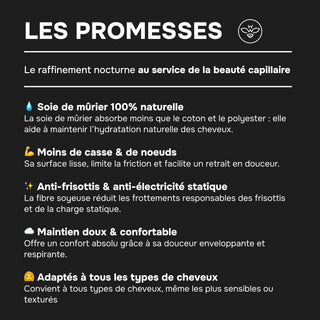 Bonnet de Nuit en Soie de Mûrier 22 Mommes Noir – Luxe & Soin Beauté – Protège les Cheveux, Préserve l’Hydratation et Évite les Frisottis