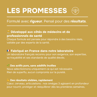 Pack x3 Omega 3 - Geconcentreerde Visolie - Hart, Visus, Hersenen - 3-maandelijkse kuur - Made in France