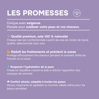 TAIE D’OREILLER EN SOIE DE MÛRIER 22MM VIOLETTE – 100% Naturelle – Anti-Rides, Préserve l’Hydratation & Limite la Casse des Cheveux – Luxe & Confort Nocturne