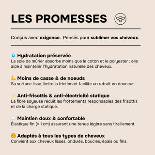 BOX DE 6 SCRUNCHIES EN SOIE 22MM DE MÛRIER – 100% Naturelle – Chouchous Doux pour les Cheveux – Anti-Casse, Anti-Frisottis, Préserve l’Hydratation – Élégance & Confort Quotidien