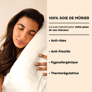 PACK 4 x TAIES D’OREILLER EN SOIE DE MÛRIER 22MM CHAMPAGNE – 100% Naturelle – Anti-Rides, Préserve l’Hydratation & Limite la Casse des Cheveux – Luxe & Confort Nocturne